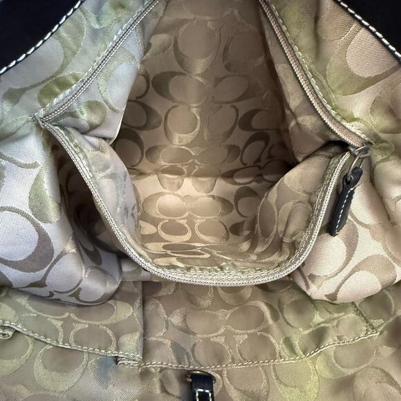 Vintage COACH y2k Black Natural Legacy Straw Tote Bag - Picture 9 of 9